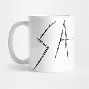 Dark and Gritty Sad Word Text Design Mug